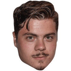 Atticus Mitchell (Moustache) Celebrity Mask, Flat Card Face, Fancy Dress Mask