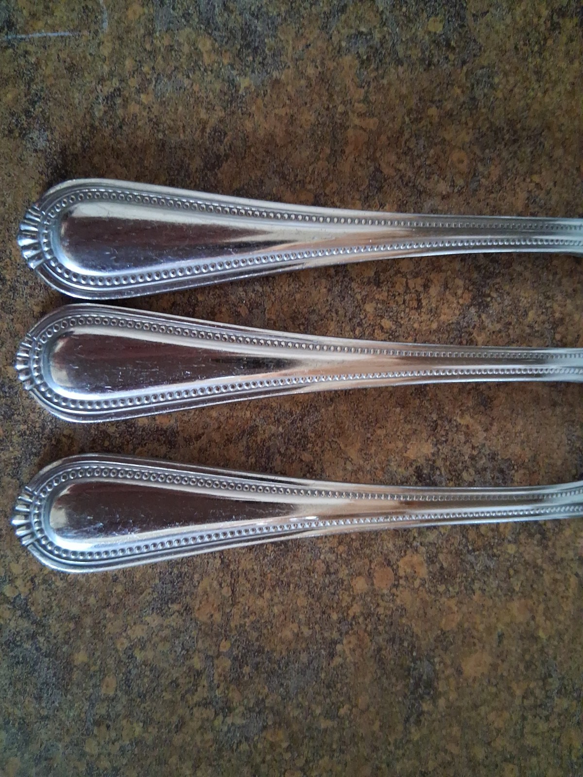 3 Dinner Forks COUNTESS Oneida Stainless Flatware Beaded gallery