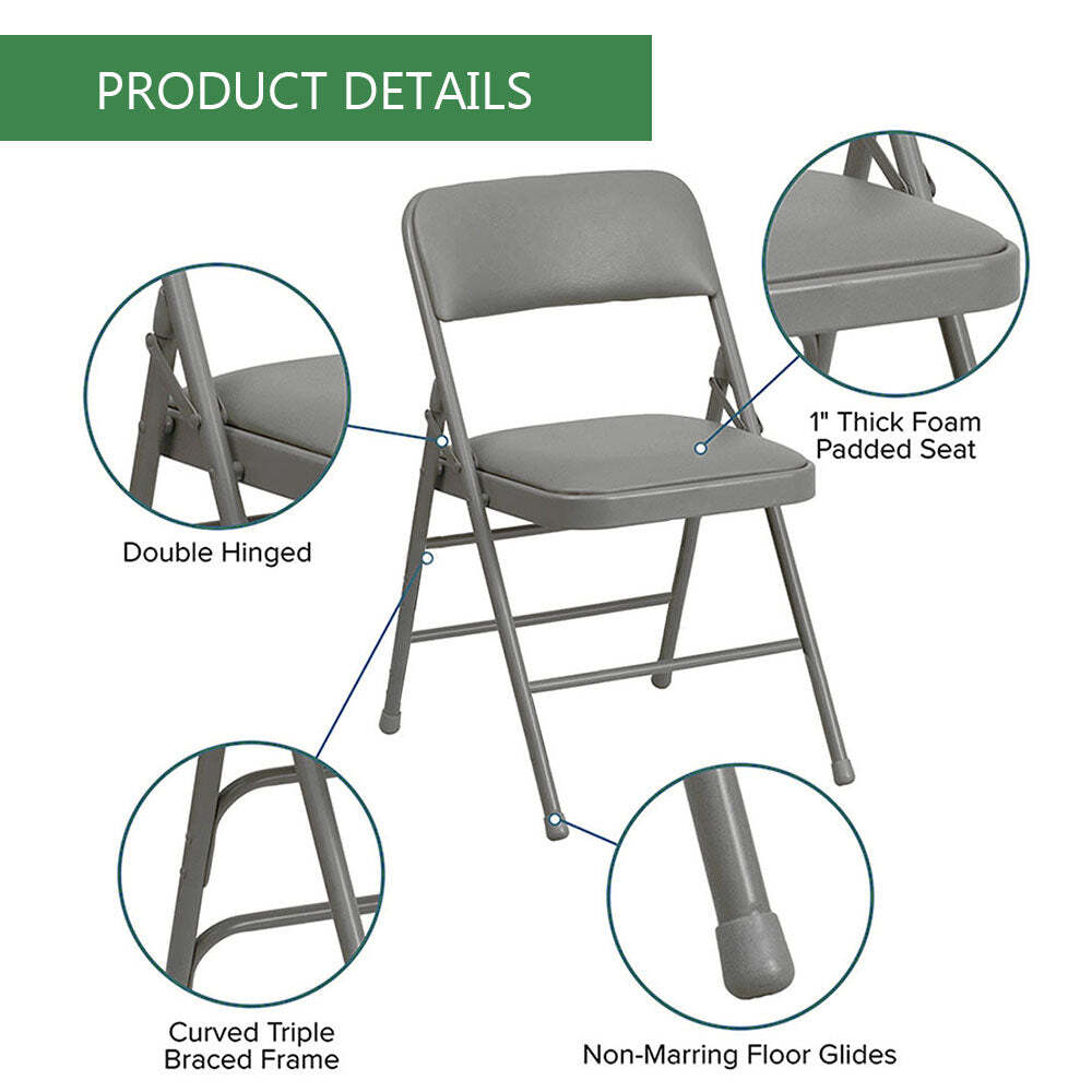 Steel Frame Foam Padded Folding Versatile Chair(2 Pack) gallery
