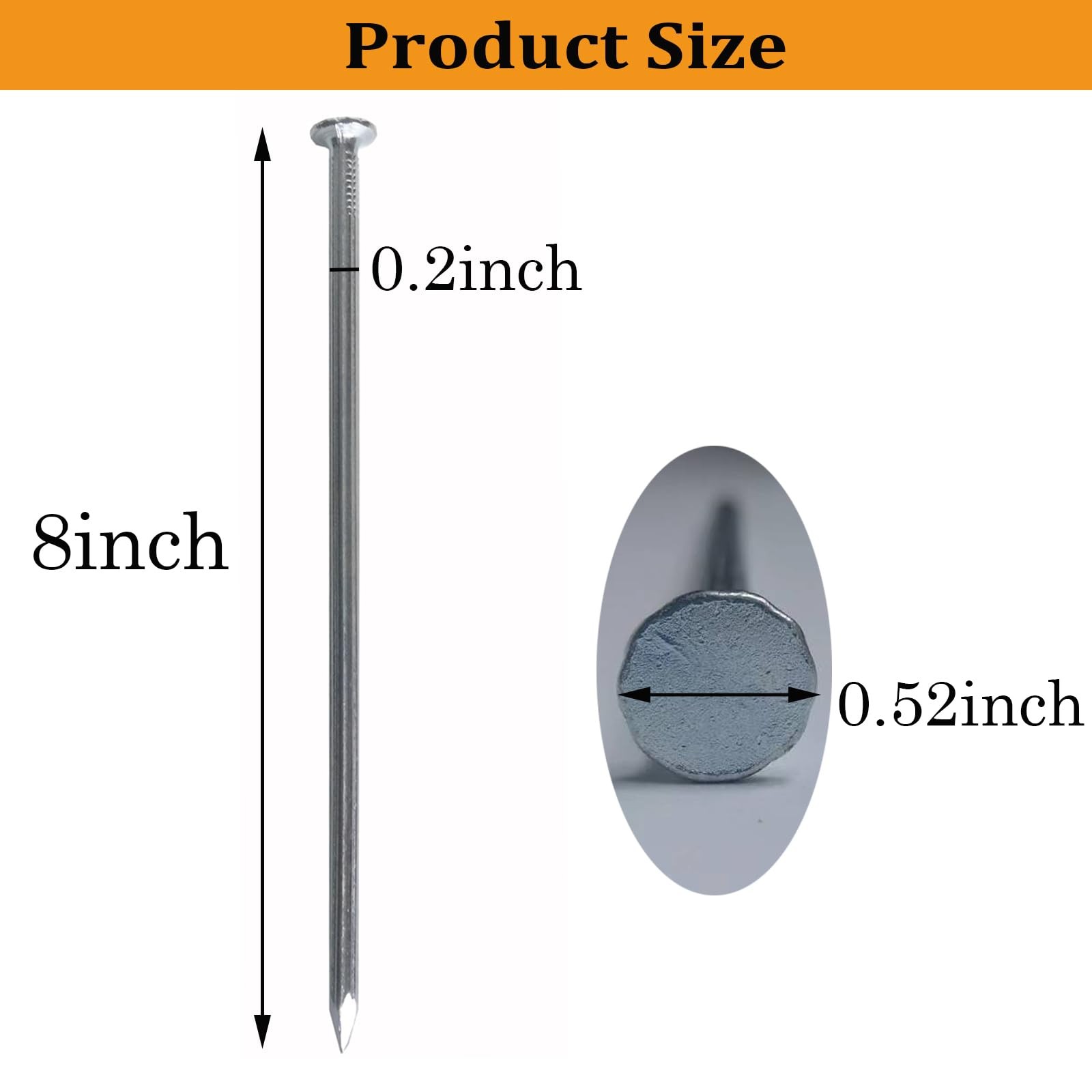 Galvanized Metal Stakes 8 Inch - 50 Pack Landscape Spikes for Garden Use gallery