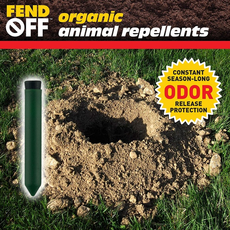 FEND OFF Mole Gopher Repellent Garlic Tube 12pk Humane Garden Plant Pest Control gallery