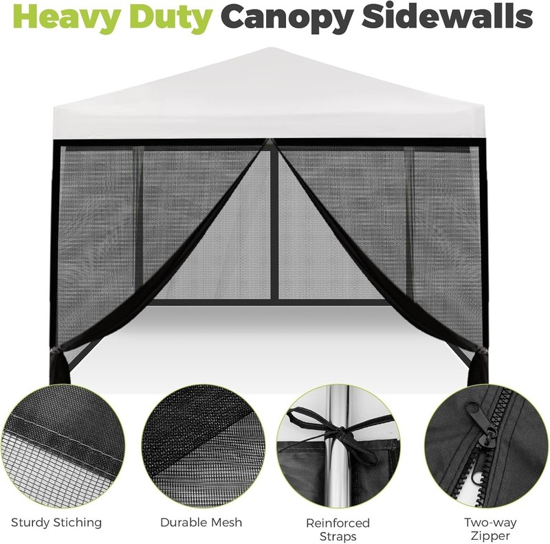 Universal 10x10 ft Bug Screen Tent with Zipper Doors for Camping & Backyard Use gallery