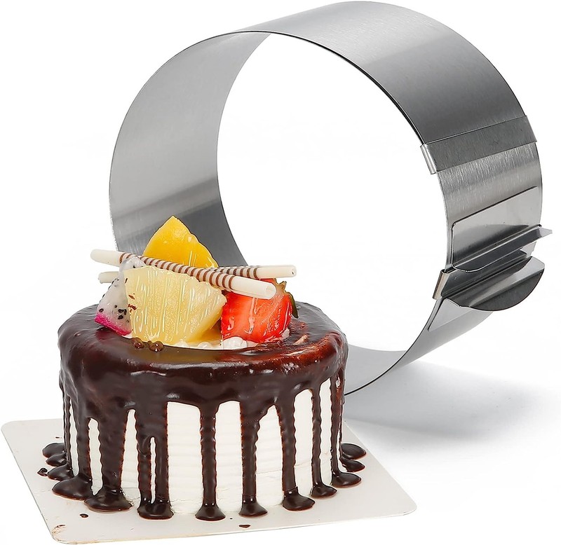Adjustable Cake Ring Mold 6.25" to 12" – Stainless Steel Bakeware for Layering gallery