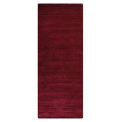Eco-Friendly Hand Knotted Loom Wool Area Rug Solid Dark Red BBH Homes BBL00111L0