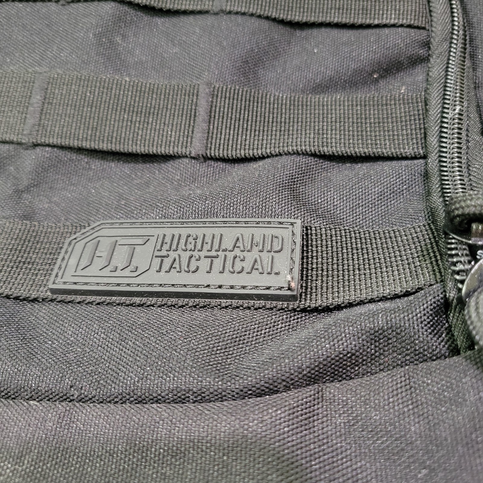 Highland Tactical Back Pack Bag with Drawstring Mesh Shoulder Straps Black 2