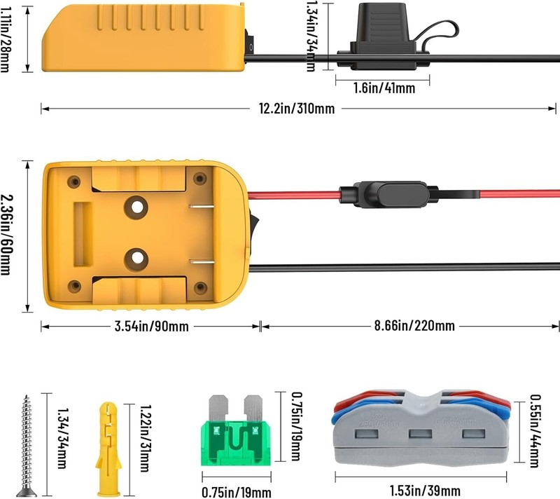 2 Packs Power Wheel Adapter Compatible with Dewalt 20V Battery, Converter Kit gallery