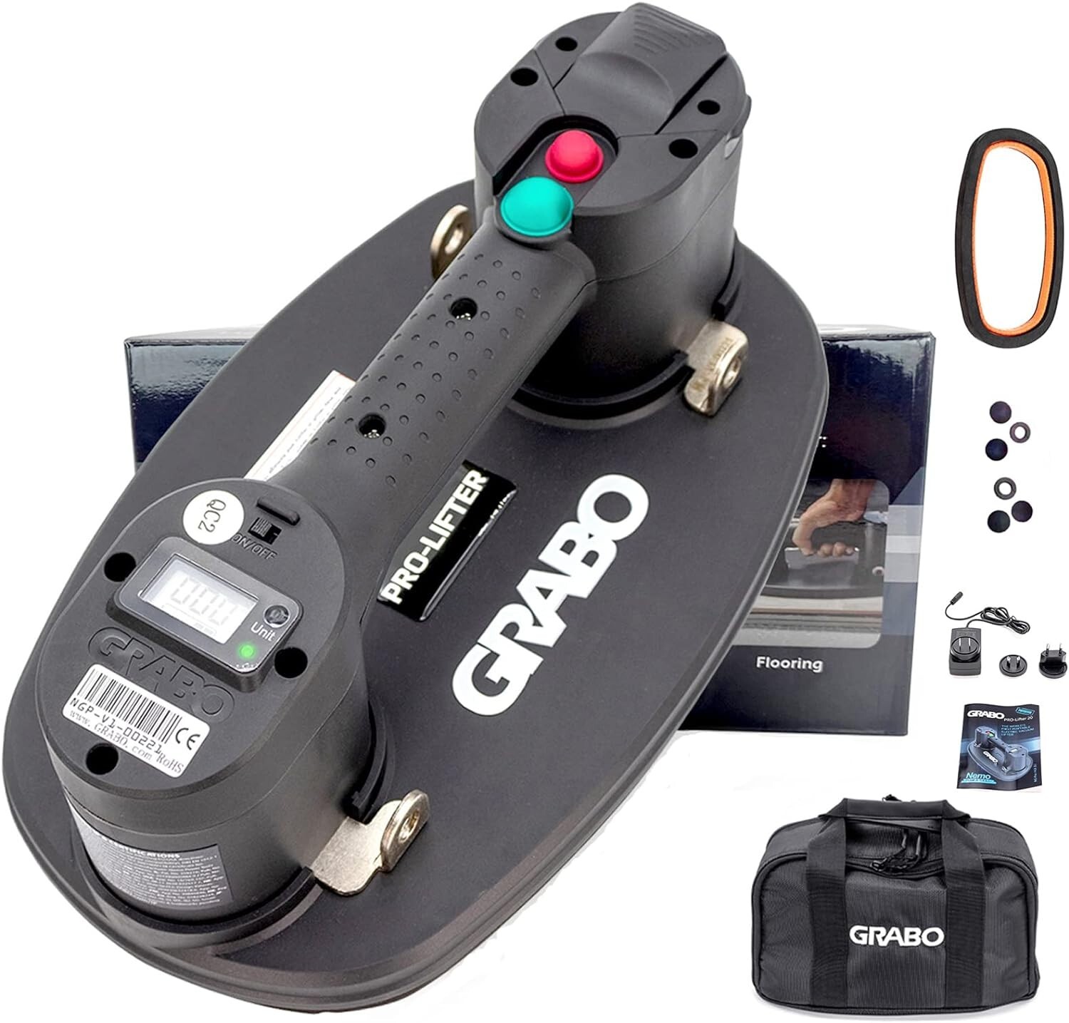 Grabo Pro Lifter 20: Electric Suction Cup with Digital Display, 375 lbs Capacity gallery