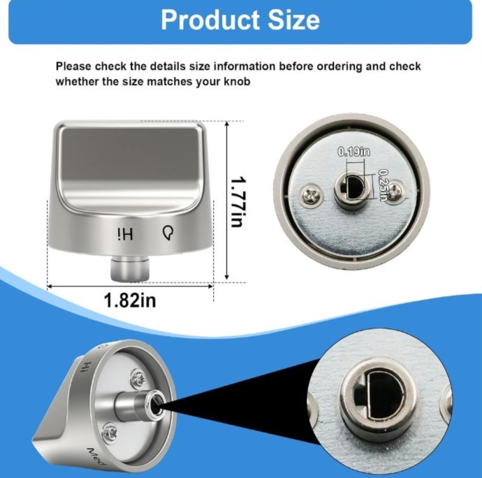 5 Pcs W11239985 Gas Stove Knobs Replacements Compatible with Whirlpool WFG525S0 gallery