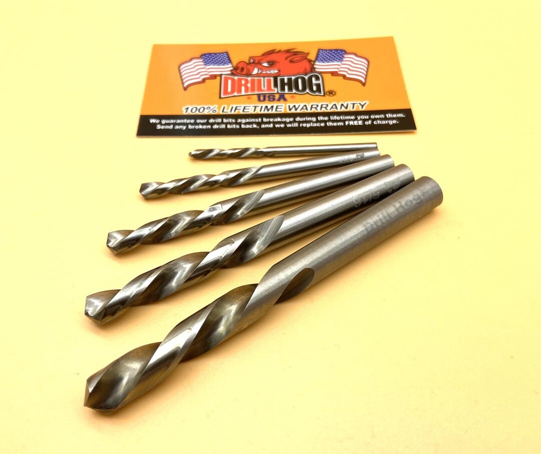 Drill Hog® 5 Pc Left Hand Drill Bit Set Niobium Nb41 Reverse Lifetime Warranty gallery