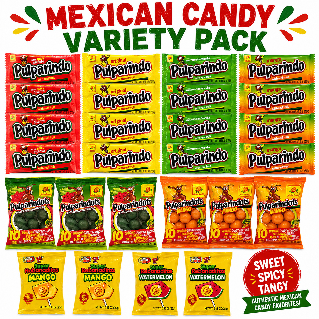 Pulparindo Variety Pack Pulparindots Rebanaditas Mexican Candy Mix gallery