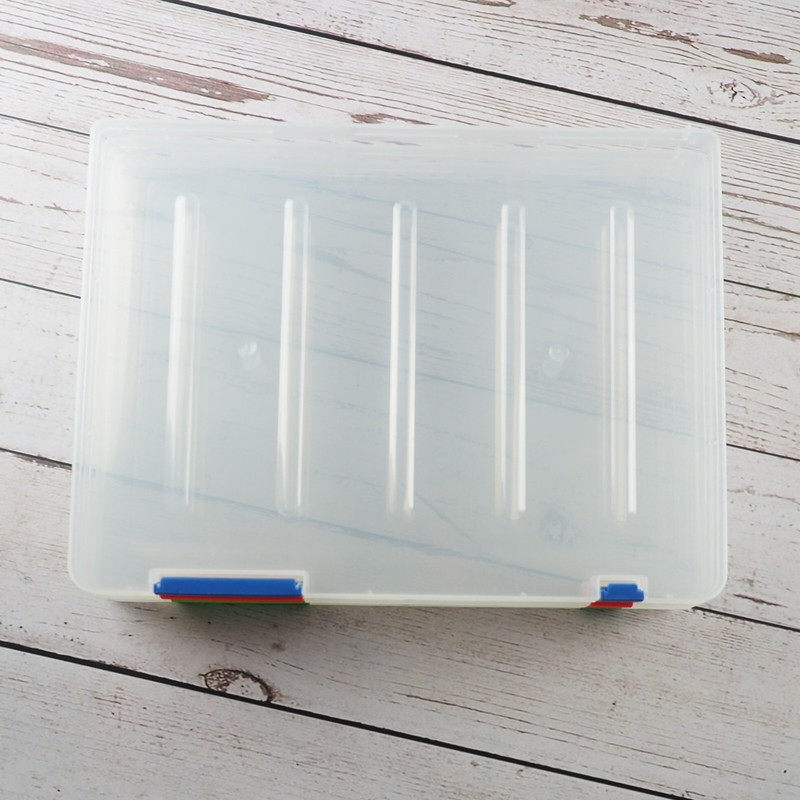 3 Pack Clear A4 File Box, Plastic Paper Storage Magazine Organizer Case 3 Colors gallery