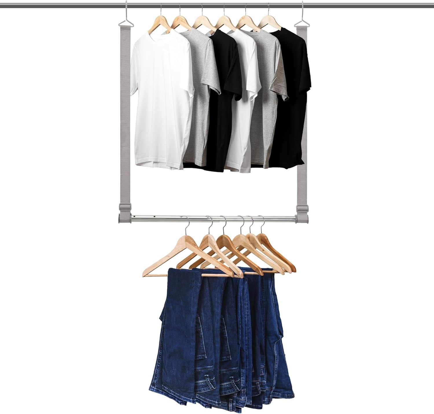 Hanging Closet Rod, 17-28In Width and Up to 32In Height Closet Extender, gallery
