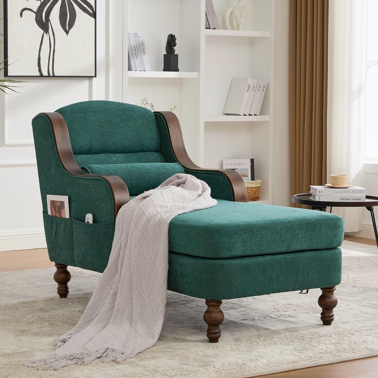 Oversized Chaise Lounge Indoor Solid Wood Frame Lazy Sleeper Armchair gallery