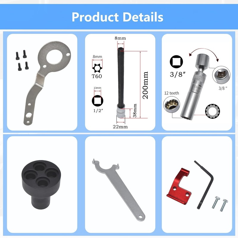 Camshaft Locking Tool Kit, Compatible with BMW B36 B37 B38 B46 B47 B48 21PCS gallery