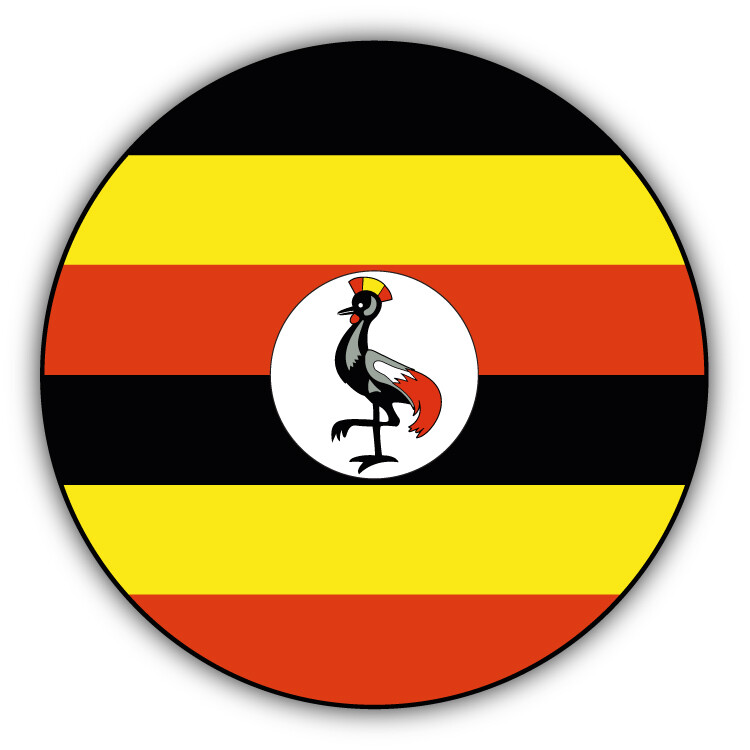 Uganda Round Flag Car Bumper Sticker Decal gallery