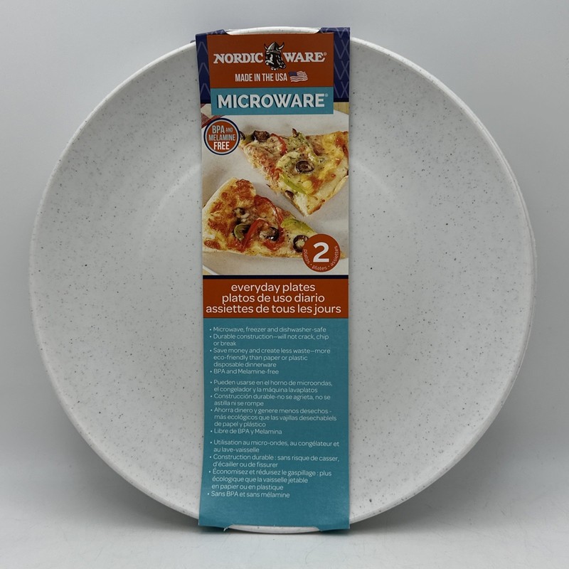 Nordic Ware Microwave Everyday Dinner Plates Set of 4 - 10 Inch White BPA Free gallery