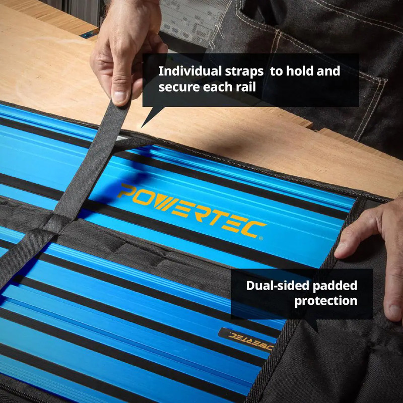 110 In. Track Saw Guide Rail with Protective Bag for Milwaukee Track Saws, Incl. gallery