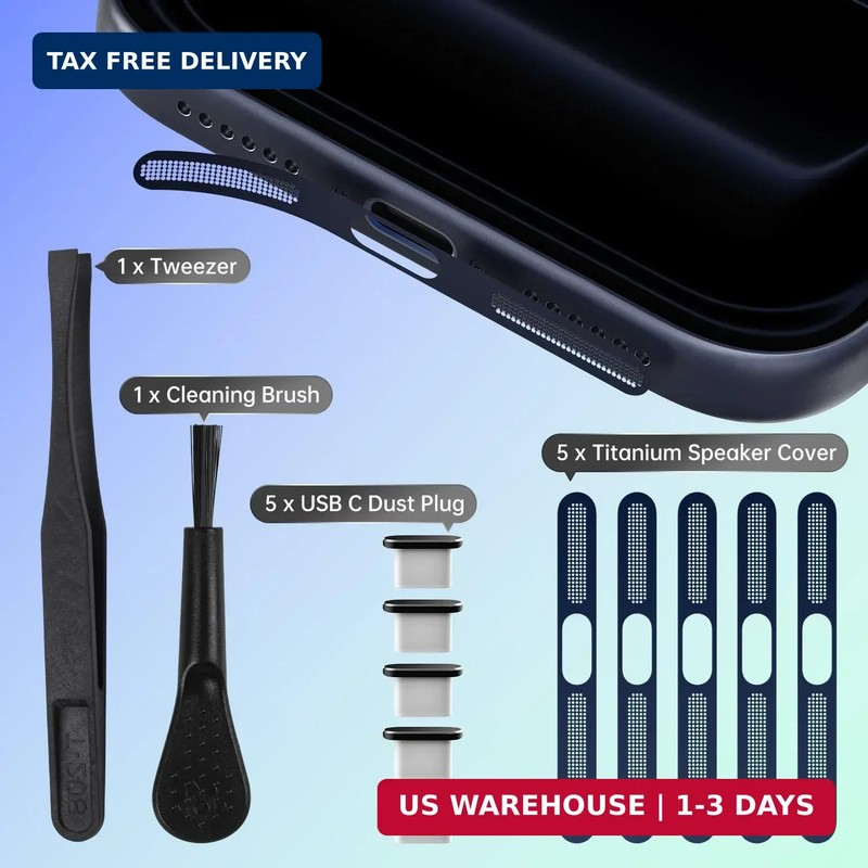 USB C Dust Plug for iPhone 17 Pro Max/ 17 Pro, 5PCS iPhone Speaker Protector & T gallery