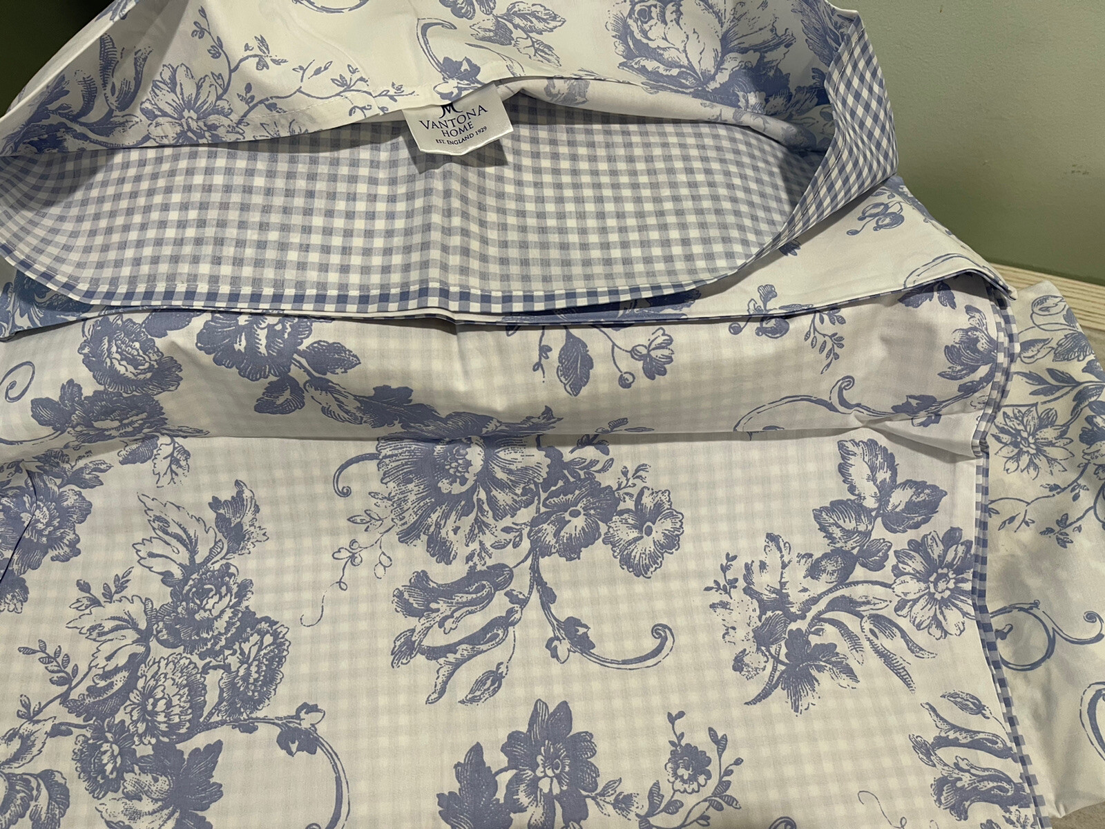 Vantona Home England NWT 4pc Queen Sheet Set 100% Cotton Percale Print Toile gallery