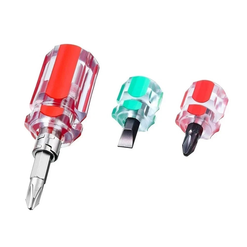 3Pcs Mini Screwdriver Set Short Flat & Phillips 2-in-1 Repair Tool Kit USA gallery