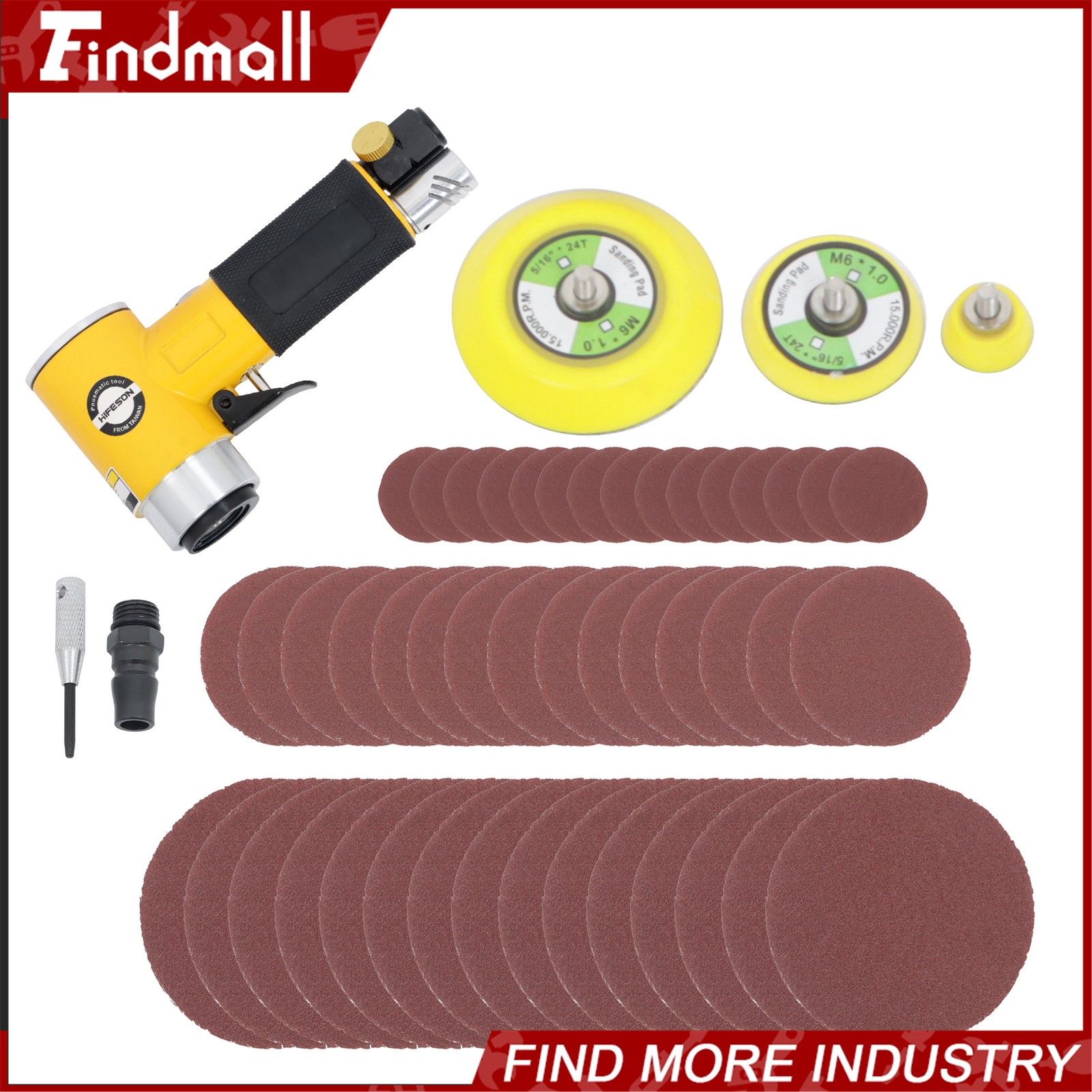 Findmall 1/2/3 Inch Eccentric Air Sander For Auto Body Work Small Orbital Sander gallery