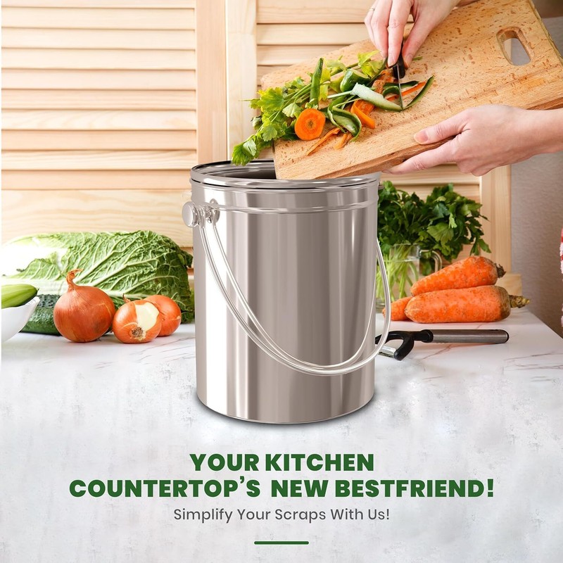 Utopia Kitchen Compost Bin for Kitchen Countertop - 1.3 Gallon Compost Bucket gallery
