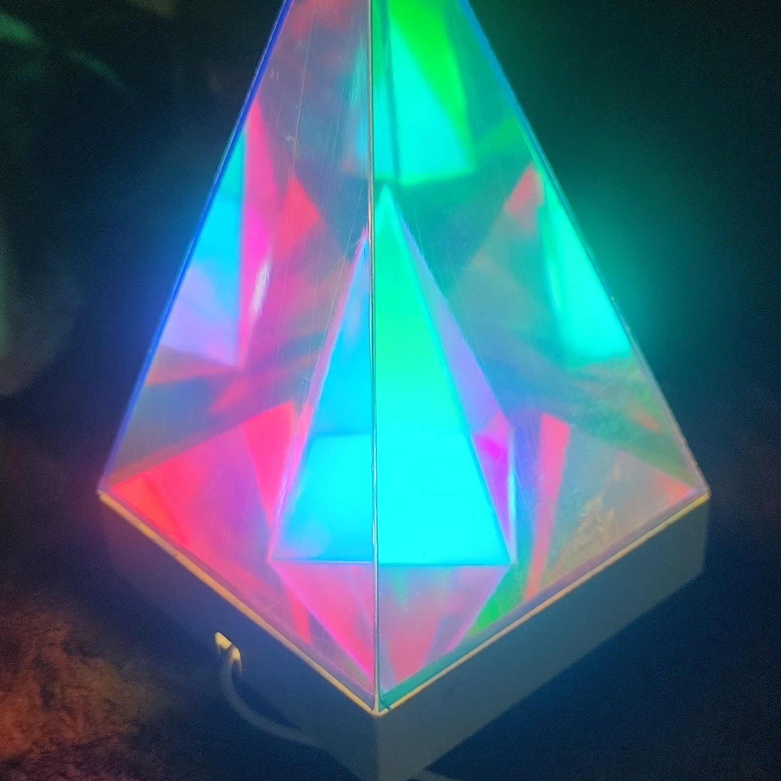 Color Changing LED Pyramid Table Lamp, Corded Multicolor, Switch, Plastic gallery