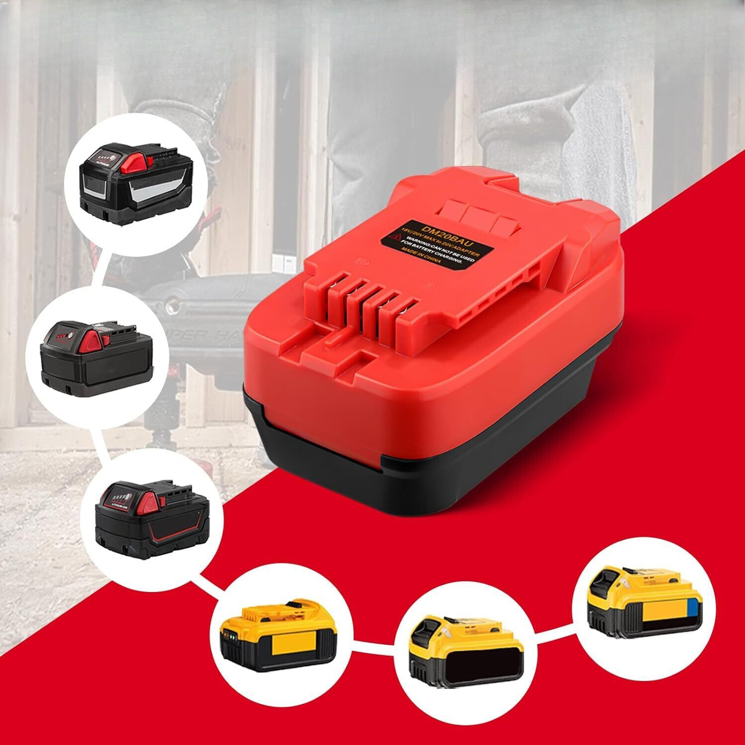 Battery Adapter for DeWalt 20v Battery Converter to for Bauer 20V Tools DM20BAU gallery