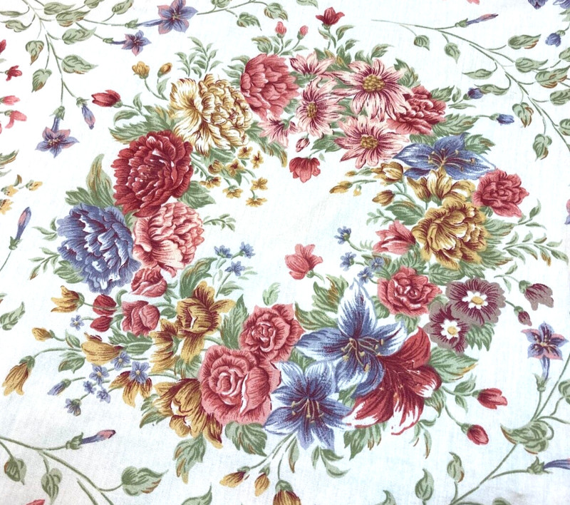 3 "Melissa" Curtain Panels Cottage Chic Floral Wreath Curtains Lined 40x 87 USA gallery