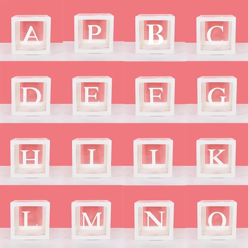 Baby Shower Balloon Display Boxes Clear Letter Blocks Party Decoration Set gallery