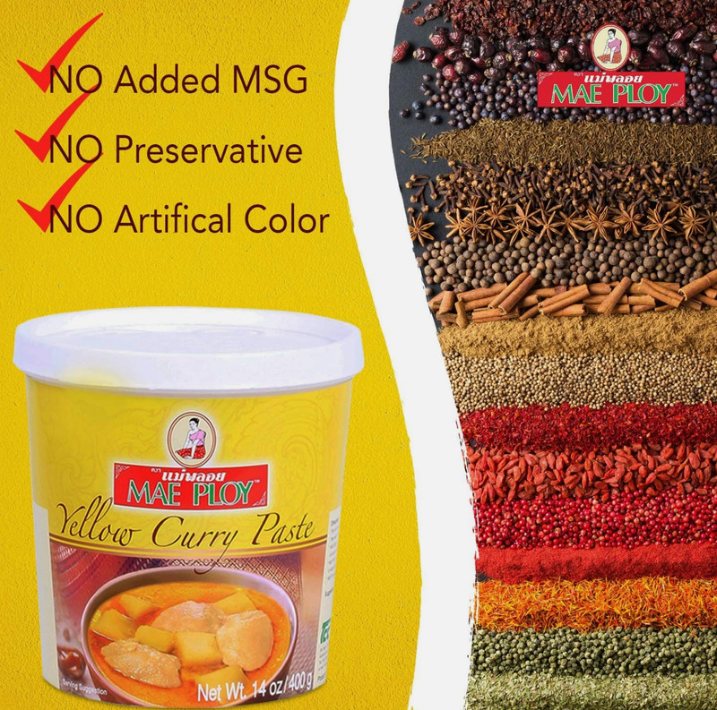 Mae Ploy Thai Yellow Curry Paste for Restaurant-Quality 14 Ounce (Pack of 1) gallery