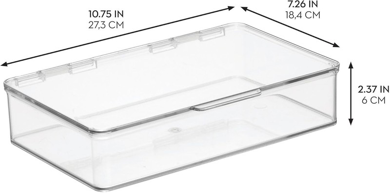 Kitchen Binz BPA-Free Plastic Stackable Organizer Box with Lid -, Clear gallery