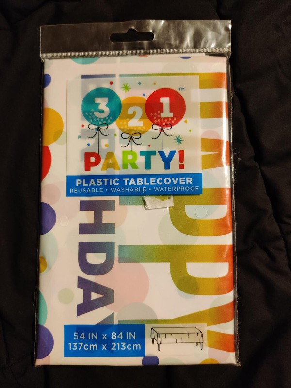 321 Party! Birthday Balloons Horns Tablecover Set lot of 6 NEW gallery