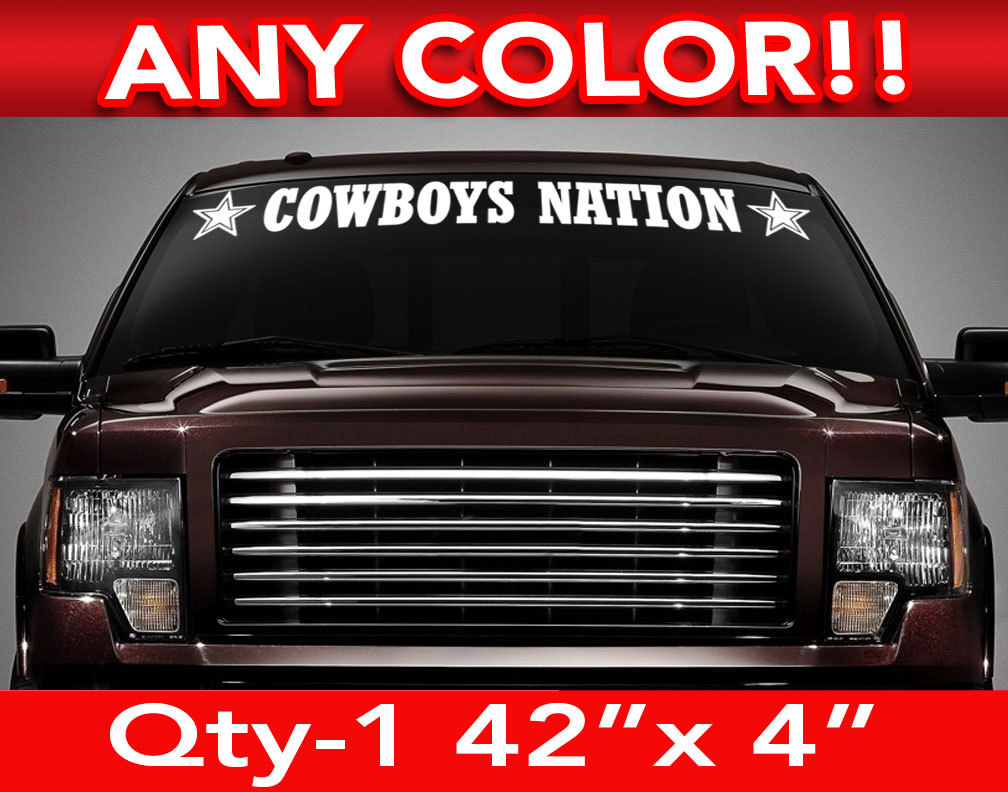 DALLAS COWBOYS NATION WINDSHIELD DECAL STICKER 42"w x4"h ANY 1 COLOR gallery