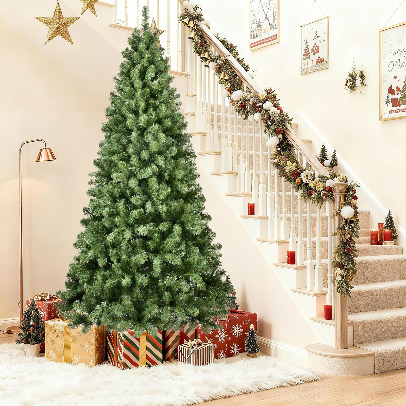 9Ft Artificial Christmas Tree Holiday Season With 1910 Branch Tips W/Stand Unlit gallery
