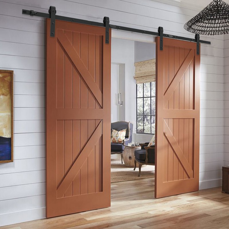 4FT -20FT Sliding Barn Door Hardware Track Single/Double Door Kit, Home/Kitchen gallery