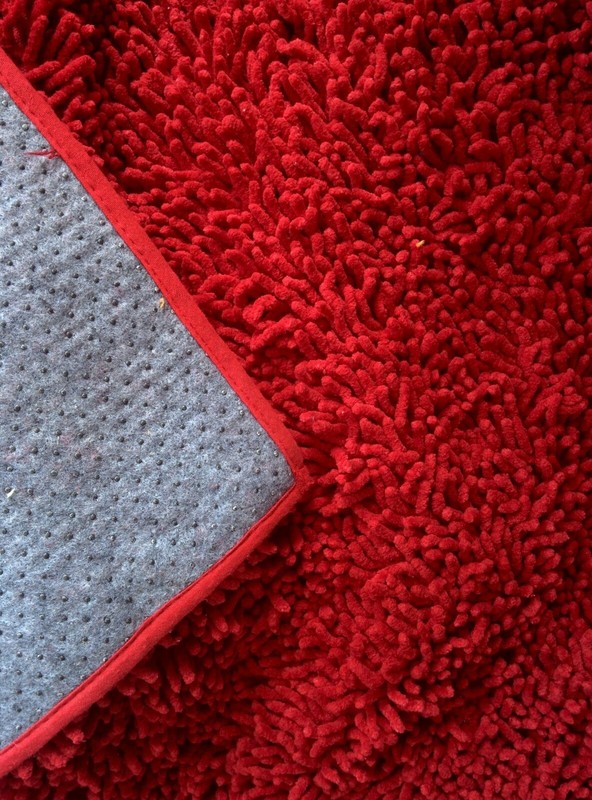 Cotton Shag Chenille Raspberry Red Rectangular Bath Bathroom Mat Rug Doormat gallery