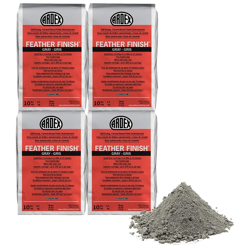 Ardex Feather Finish, Self-Drying, Cement Based Finishing 4 x 10 lbs Bag, Grey gallery