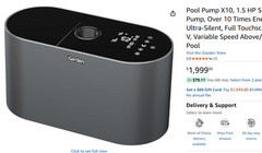 iGarden Pool Pump X10 1.5 HP Smart Inverter Touchscreen 30 dBA 7380 GPH, 230V Va