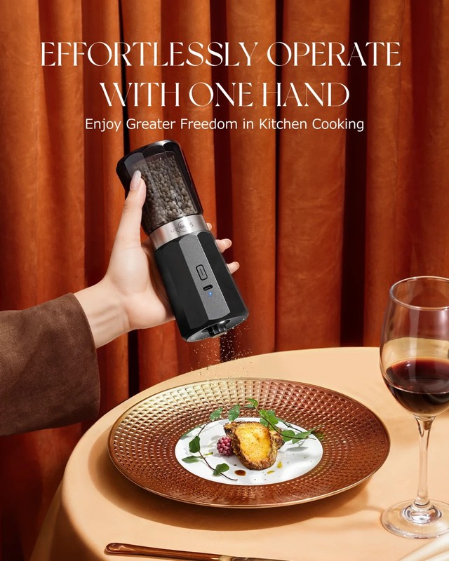 Electric Salt and Pepper Grinder Set, Automatic Gravity Salt and Pepper Grinder gallery