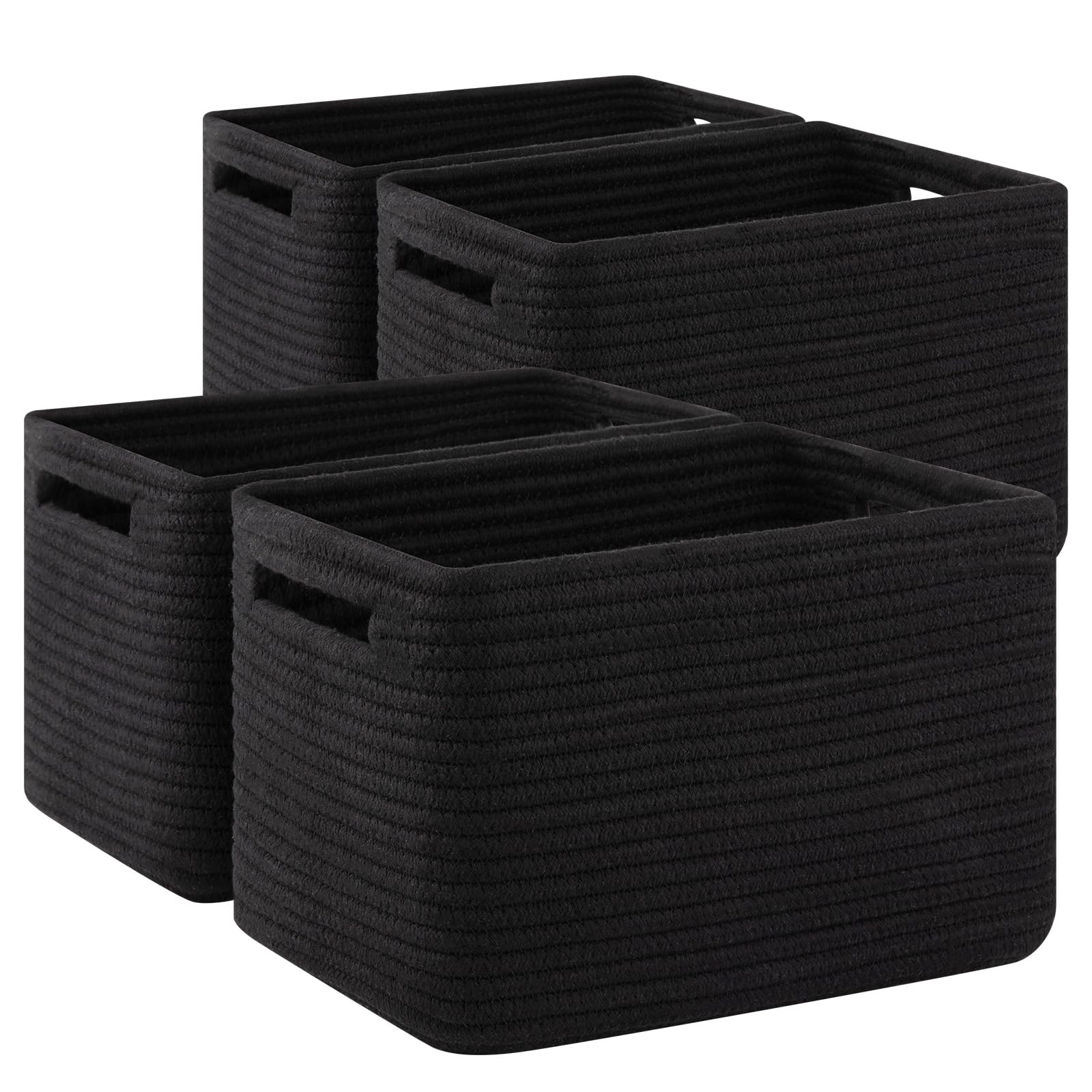 Woven Storage Basket Set, 4 Pack Sturdy Organizer Bins for Nursery & Shelves gallery