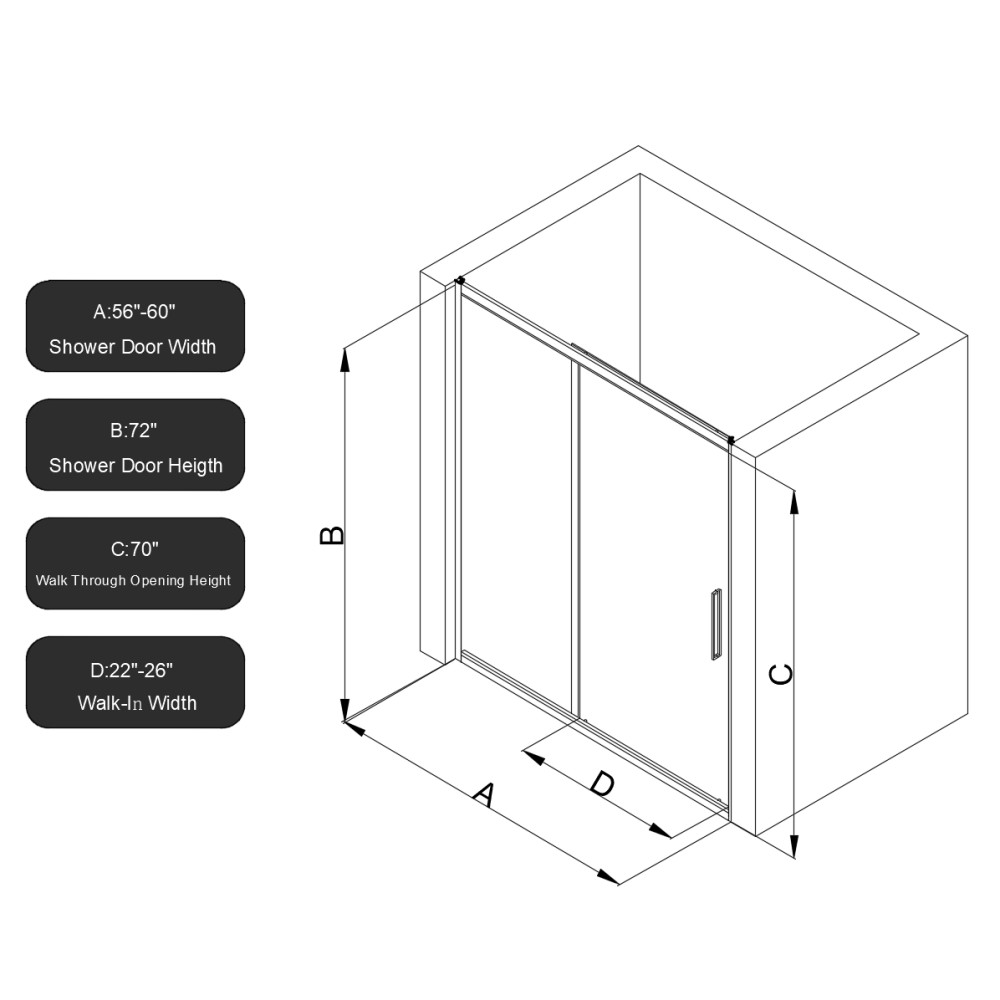 Semi Frameless Shower Glass Panel W 6mm Tempered Glass gallery