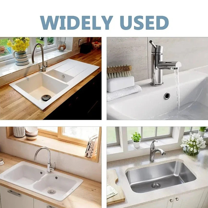 4pcs Sink Overflow Cover Chrome Drain Hole Cap Bathroom Basin Insert - NEW gallery