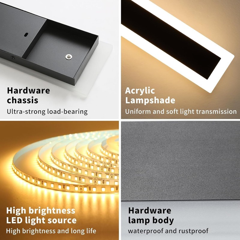 Upgrade Widened 2 Pack Long Outdoor LED Wall Light, 57inch Modern Minimalist gallery