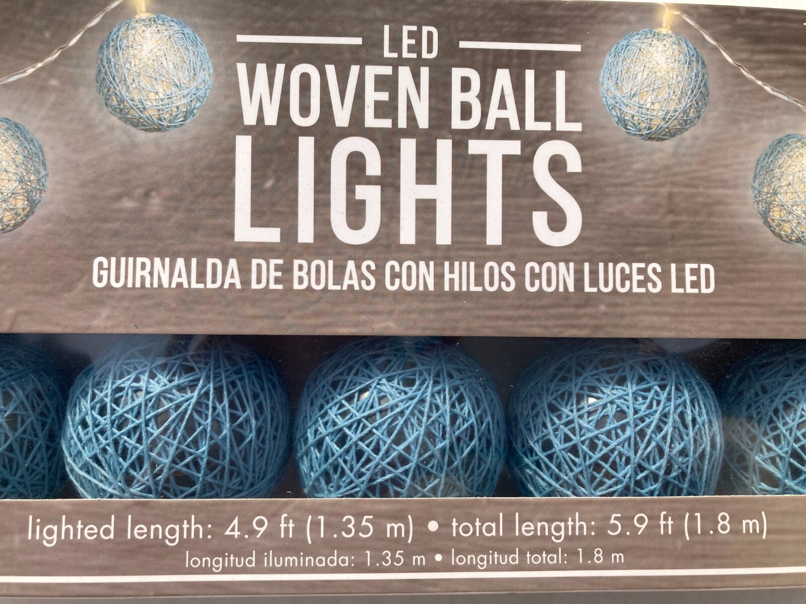 Amscan LED Blue Woven Ball 10 Lights String For Indoor Use Only 4.9 FT New gallery