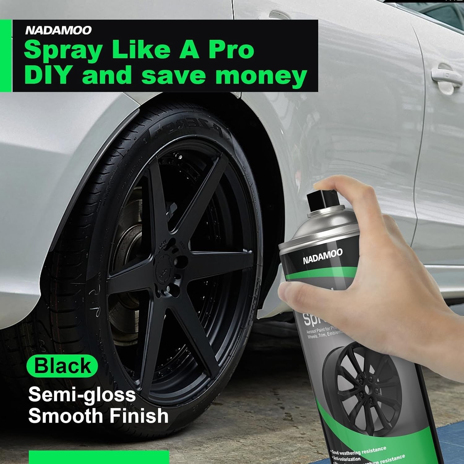 Aluminum Wheel Spray Paint Semi-Gloss Black 4x13oz gallery