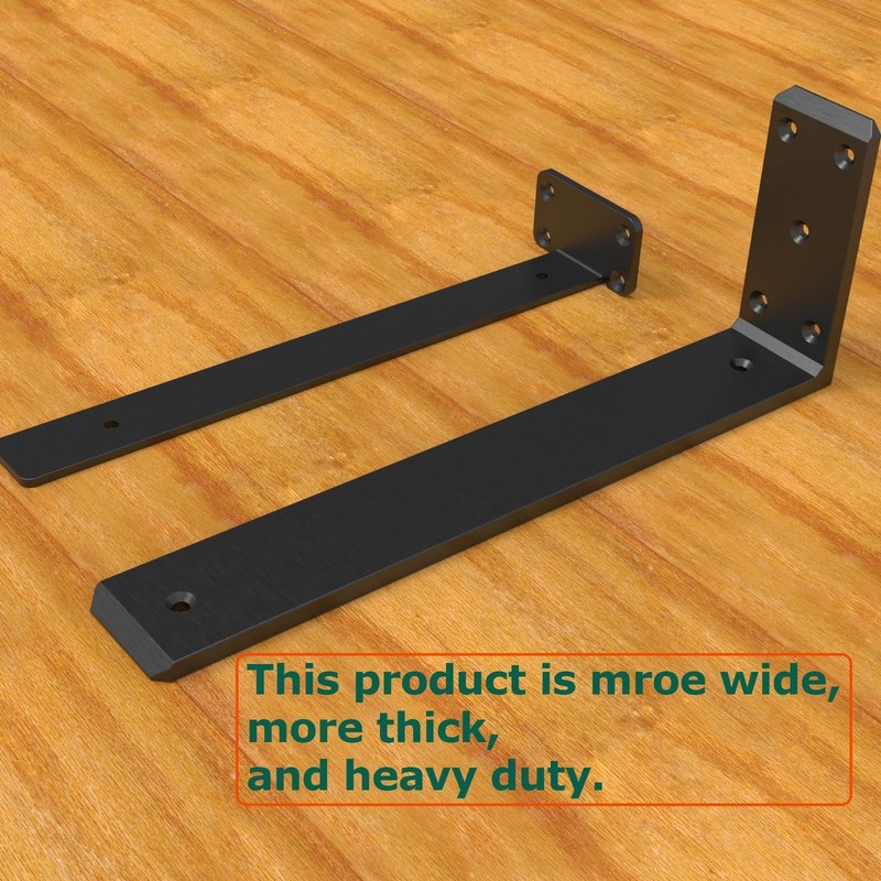 3 Pack 14inch Countertop Support Brackets,Black Shelf Brackets,Heavy Duty Ind... gallery