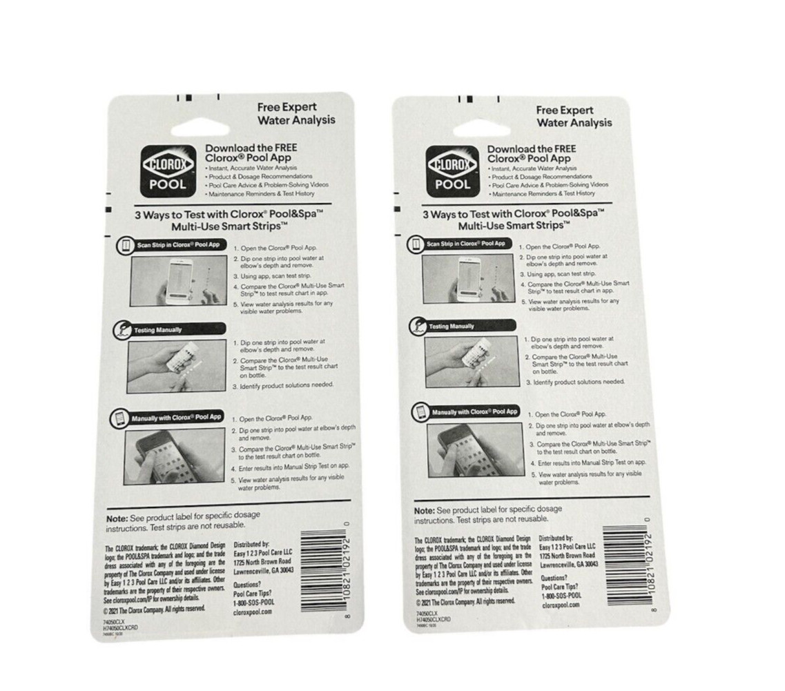Lot of 2 Clorox Pool & Spa 50 Multi-Use Smart Strips (Total 100 Strips) EXP 3/26 gallery