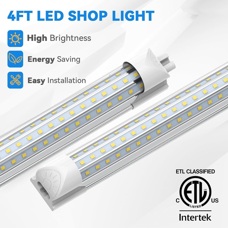 4FT Led Shop Light T8 50W 5000K Daylight Linkable LED Tube Fixture for Workshop gallery