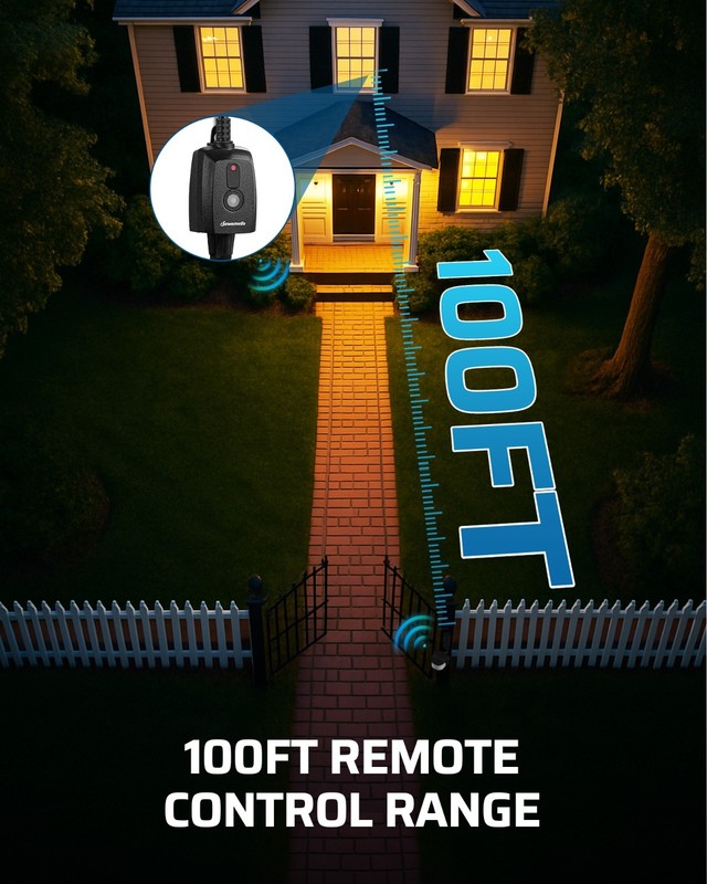 DEWENWILS Wireless Motion Sensor Outlet, No Wiring, Indoor Outdoor, 50FT Range gallery